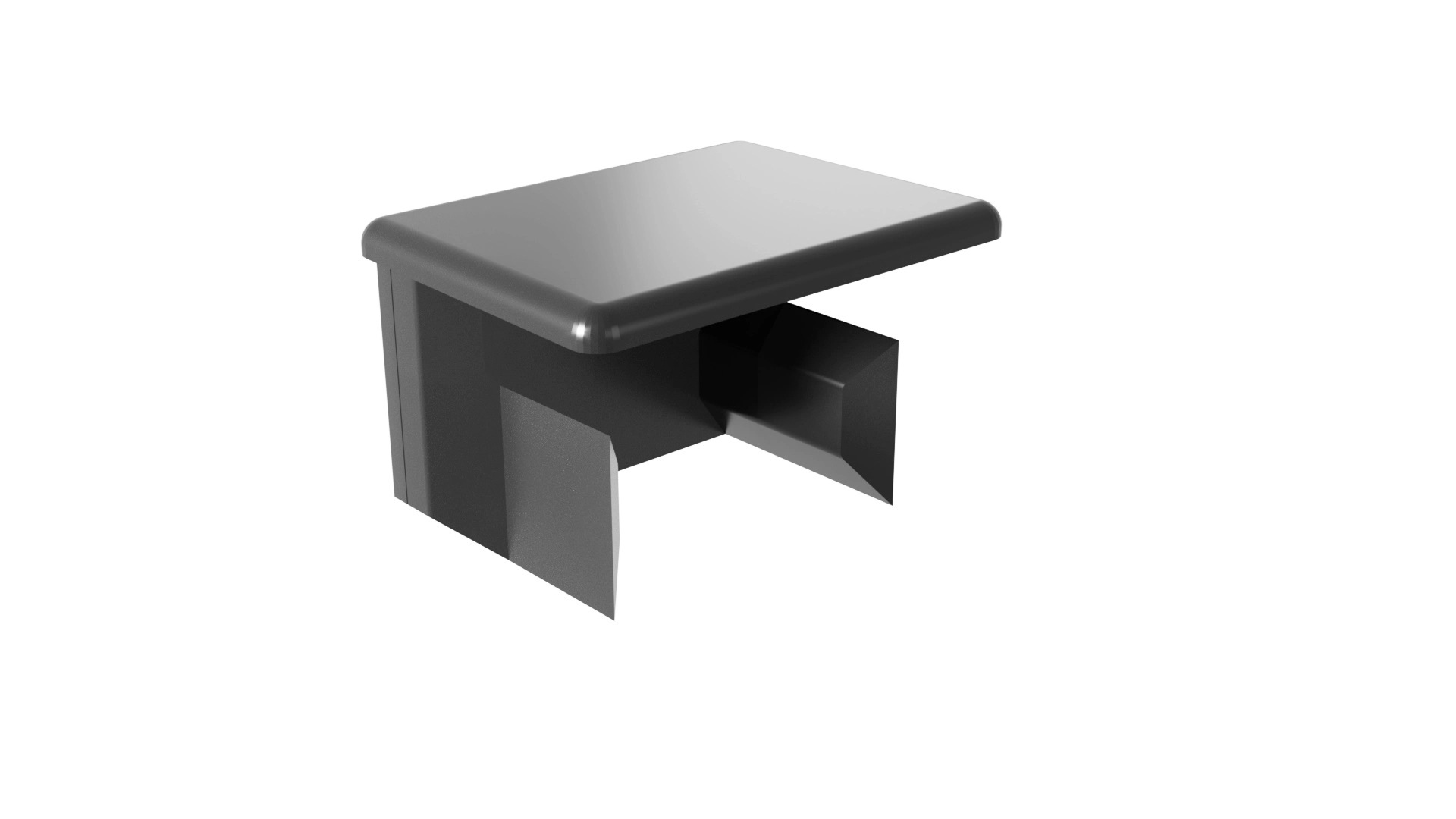 Крышка на 35 Т-профиль, пластик (черный)