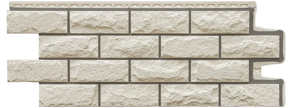 Панель фасадная GRAND LINE Design Колотый камень молочный/пломбирный (шов RAL 7006) 992*392мм 0,389м