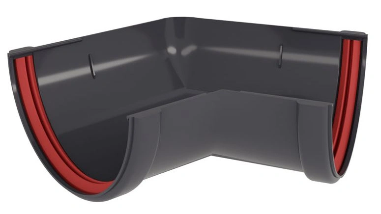 Угол желоба 120мм 135 гр ПВХ Grand Line (графит)