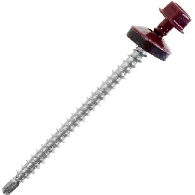 Саморез кровельный 4,8х70мм RAL3005 красное вино