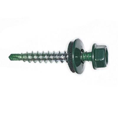 Саморез кровельный 4,8*35мм RAL6005 зелёный мох (100шт) в Находке