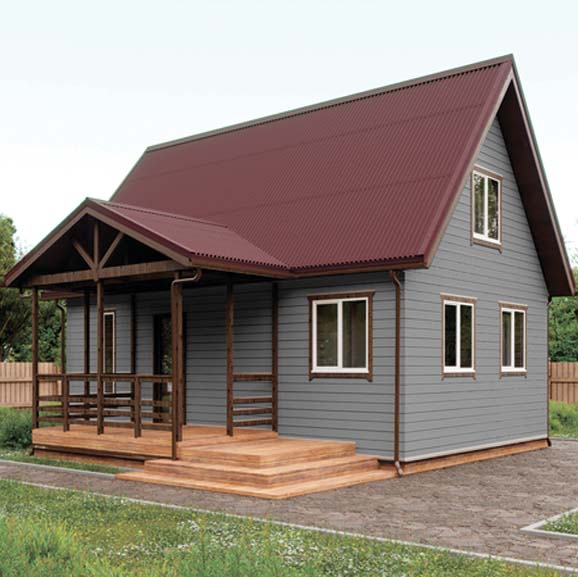 Лист Ондулин Смарт дл 1950мм / шир 950мм (красный) дом 2