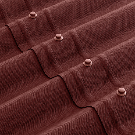 Лист Ондулин Смарт дл 1950мм / шир 950мм (красный)