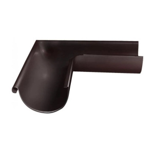 Угол желоба внешний 90 гр металл Optima (коричневый) 125 мм