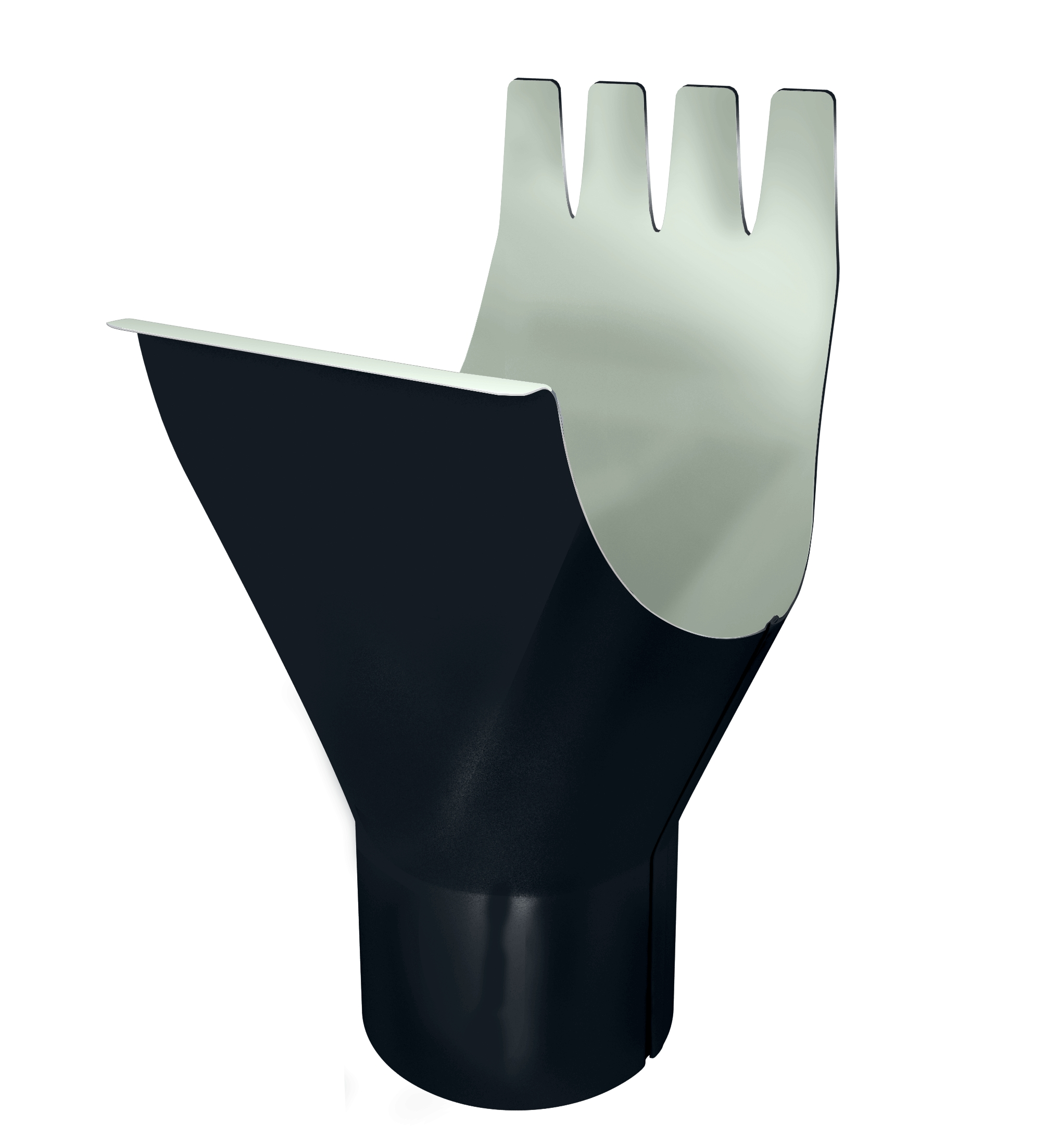 Воронка желоба металл Optima (мокрый асфальт 7024) 125/90 мм