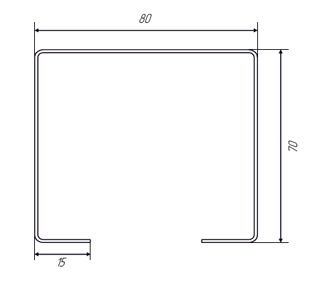 чертеж профиль С-образный
