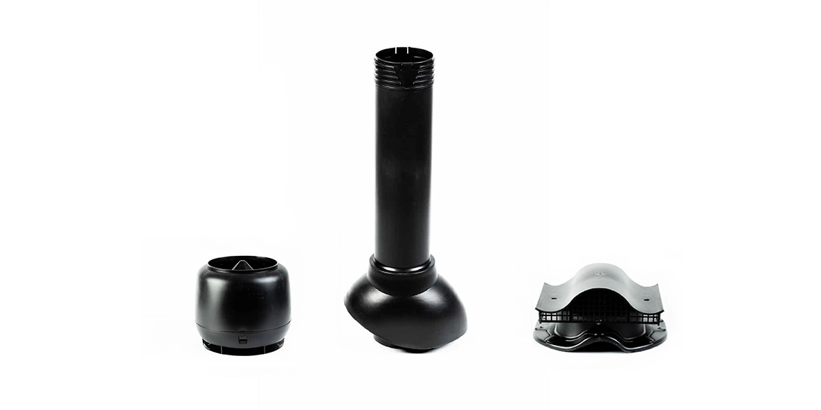 Комплект кровельной вентиляции Starke D-110мм проходка труба колпак Монтерей черный