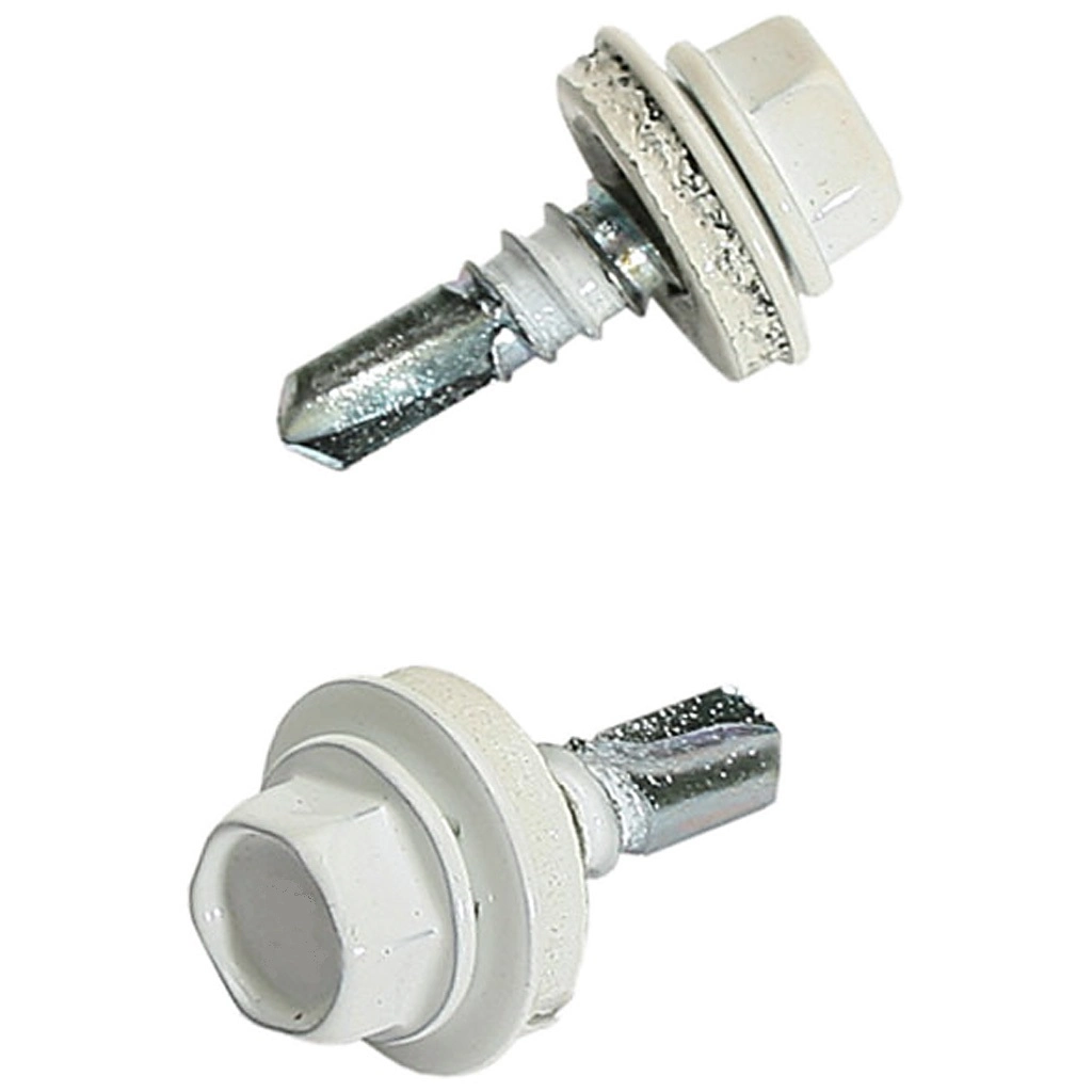 Саморез кровельный 5,5х19мм RAL9003 сигнально белый