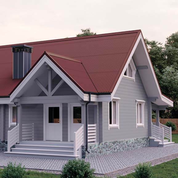 Лист Ондулин Смарт дл 1950мм / шир 950мм (красный) дом 1