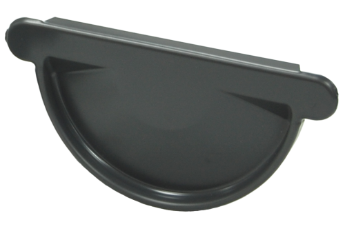 Заглушка желоба металл Optima (мокрый асфальт 7024) 125 мм