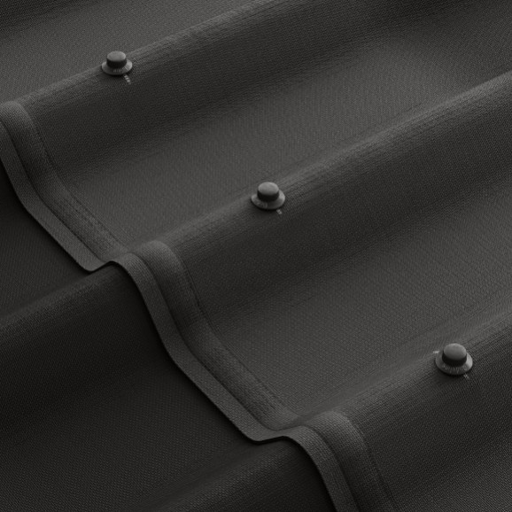 Лист Ондулин Черепица дл 1950мм / шир 950мм (графит) поверхность