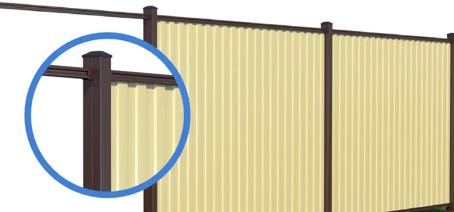 Каркас секционного забора с профлистом С8, С10