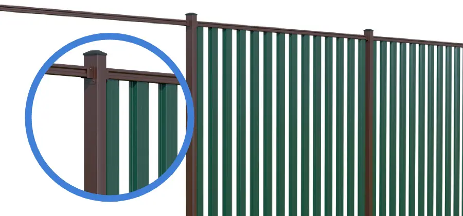 Каркас секционного забора с евроштакетом